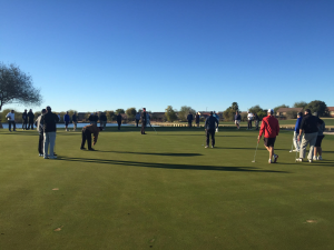 Closest to the pin team made the putt and then a lot of people missed until Cavinder drained a long putt to tie the hole for everyone